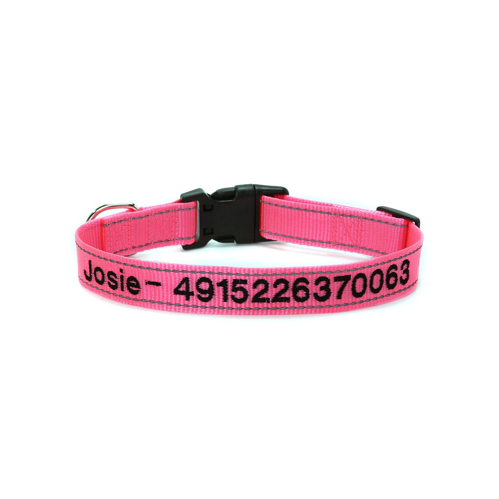 Personalized Reflective Nylon Dog Collar