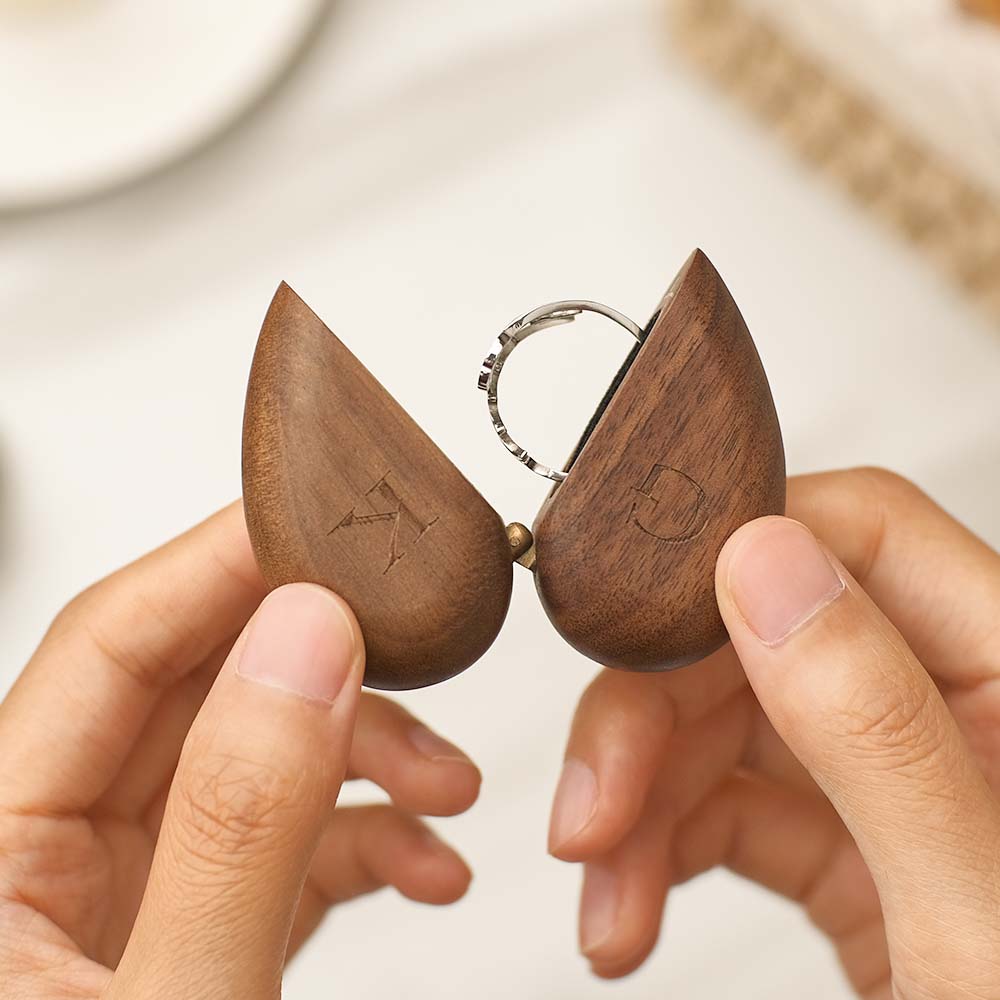 Secret Wooden Ring Box - Hidden Compartment Proposal Box