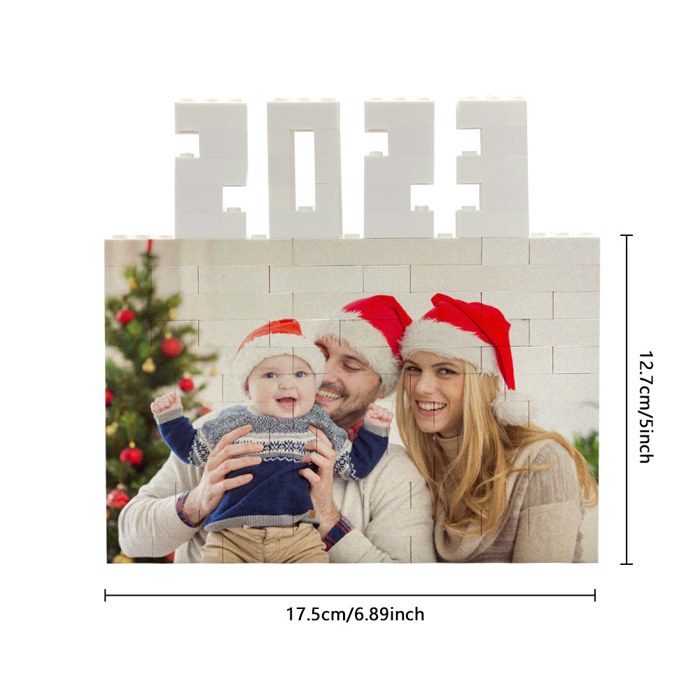 Personalized Photo Brick Puzzle with Year - Custom Building Block
