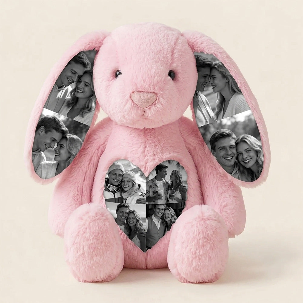 Custom Photo Bunny Plush on Ears & Belly
