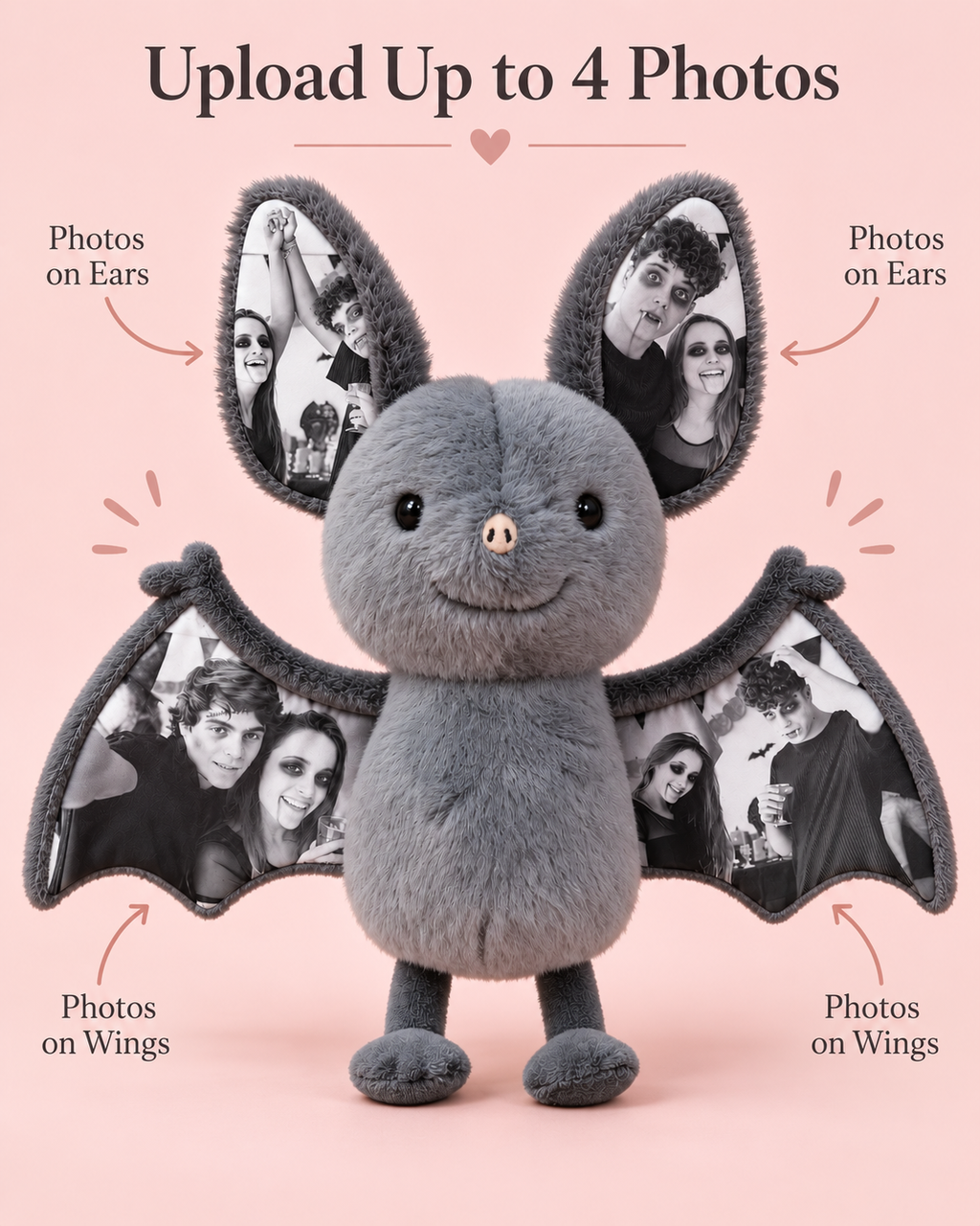 Personalized Photo Bat Plush