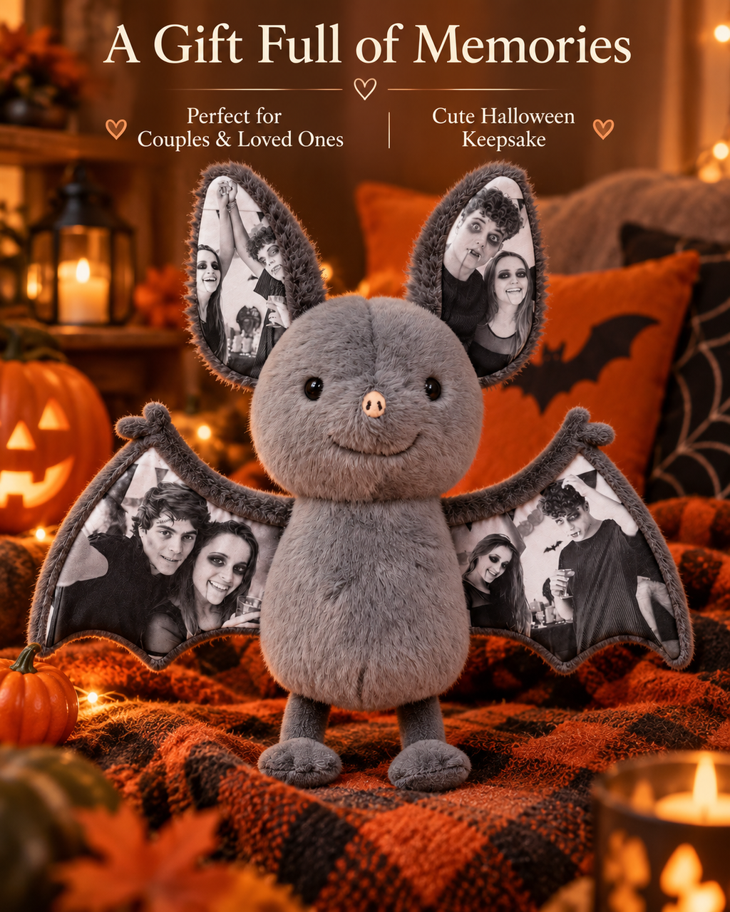 Personalized Photo Bat Plush