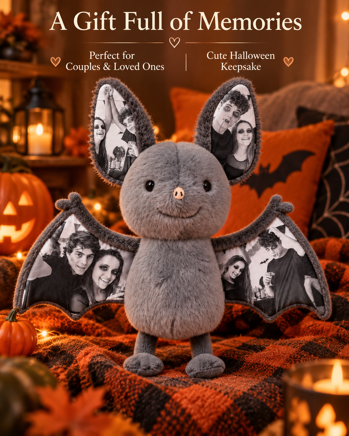 Personalized Photo Bat Plush