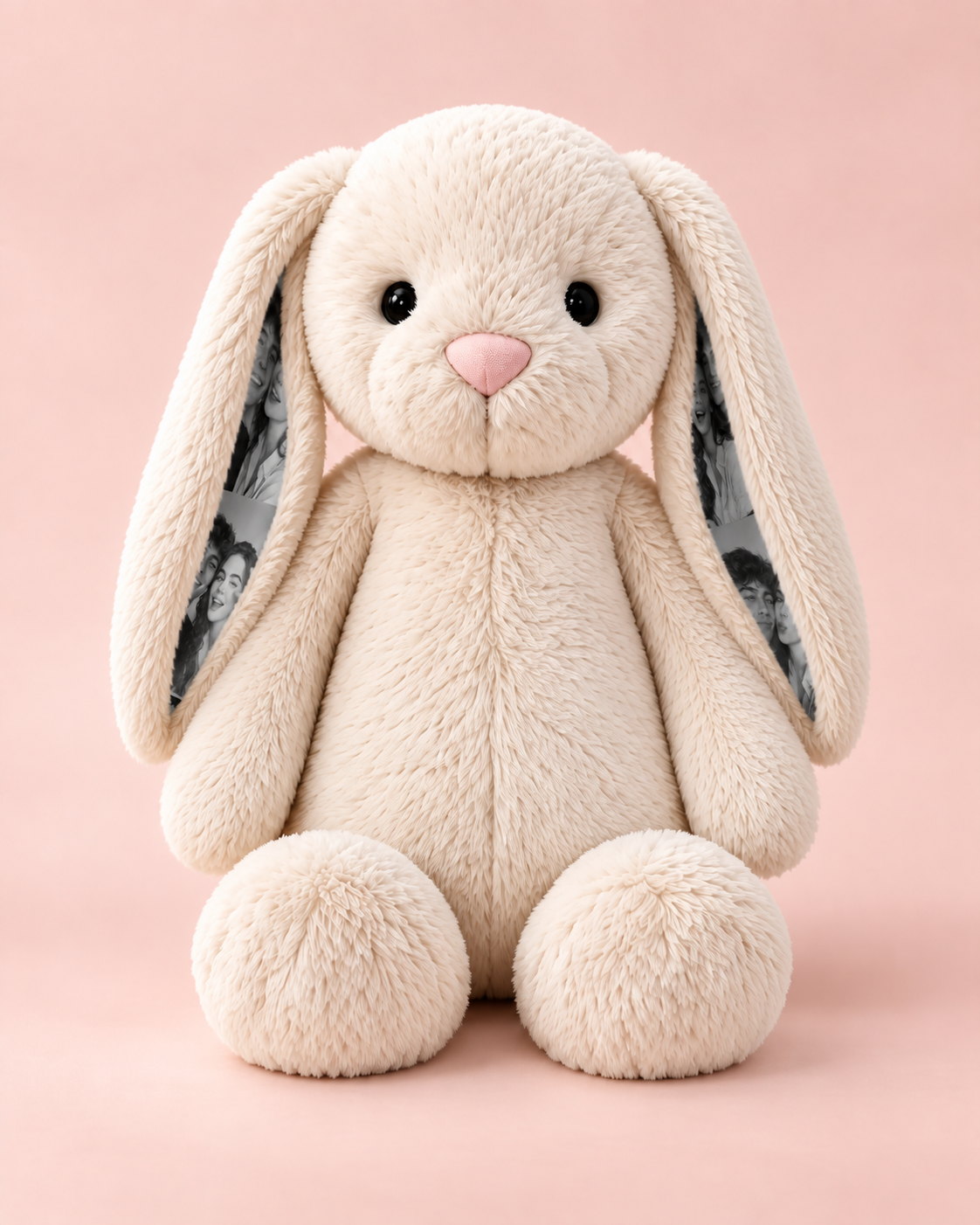 Personalized Voice Recording Bunny Plush with Photo Ears