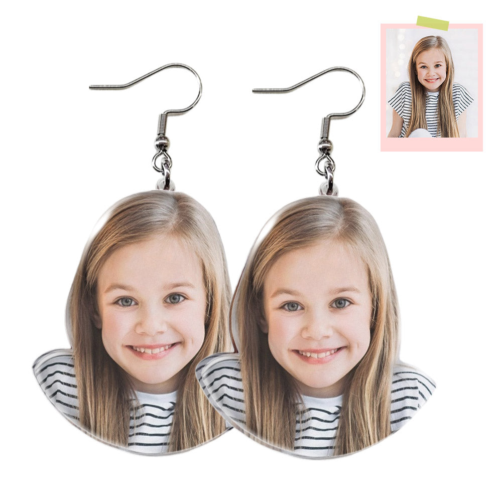 Custom Photo Acrylic Earrings - Personalized Picture Dangle Earrings