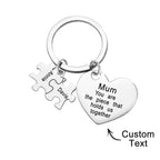 Engraved Puzzle Heart Keychain - Personalized Mother's Day Gift