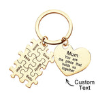 Engraved Puzzle Heart Keychain - Personalized Mother's Day Gift