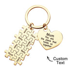 Engraved Puzzle Heart Keychain - Personalized Mother's Day Gift