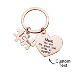 Engraved Puzzle Heart Keychain - Personalized Mother's Day Gift