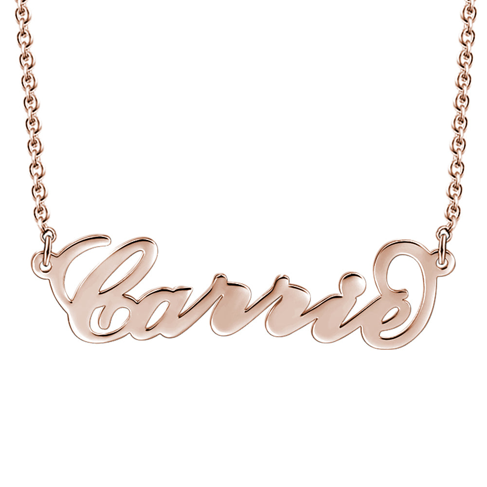Personalized Horizontal Name Necklace - Custom Name Pendant