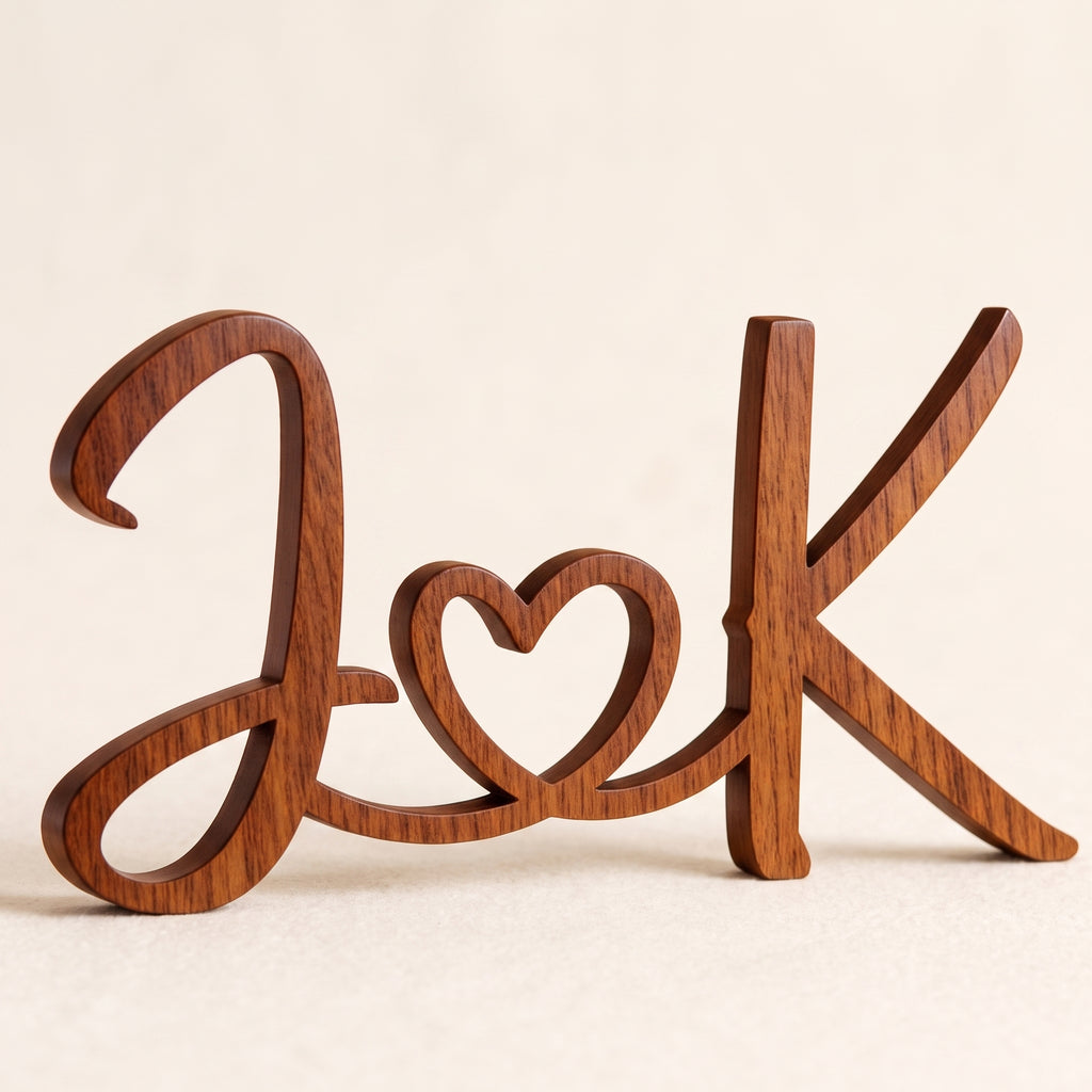 Personalized Wood Initials Sign for Couples