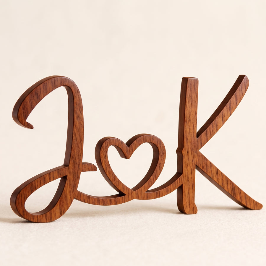 Personalized Wood Initials Sign for Couples
