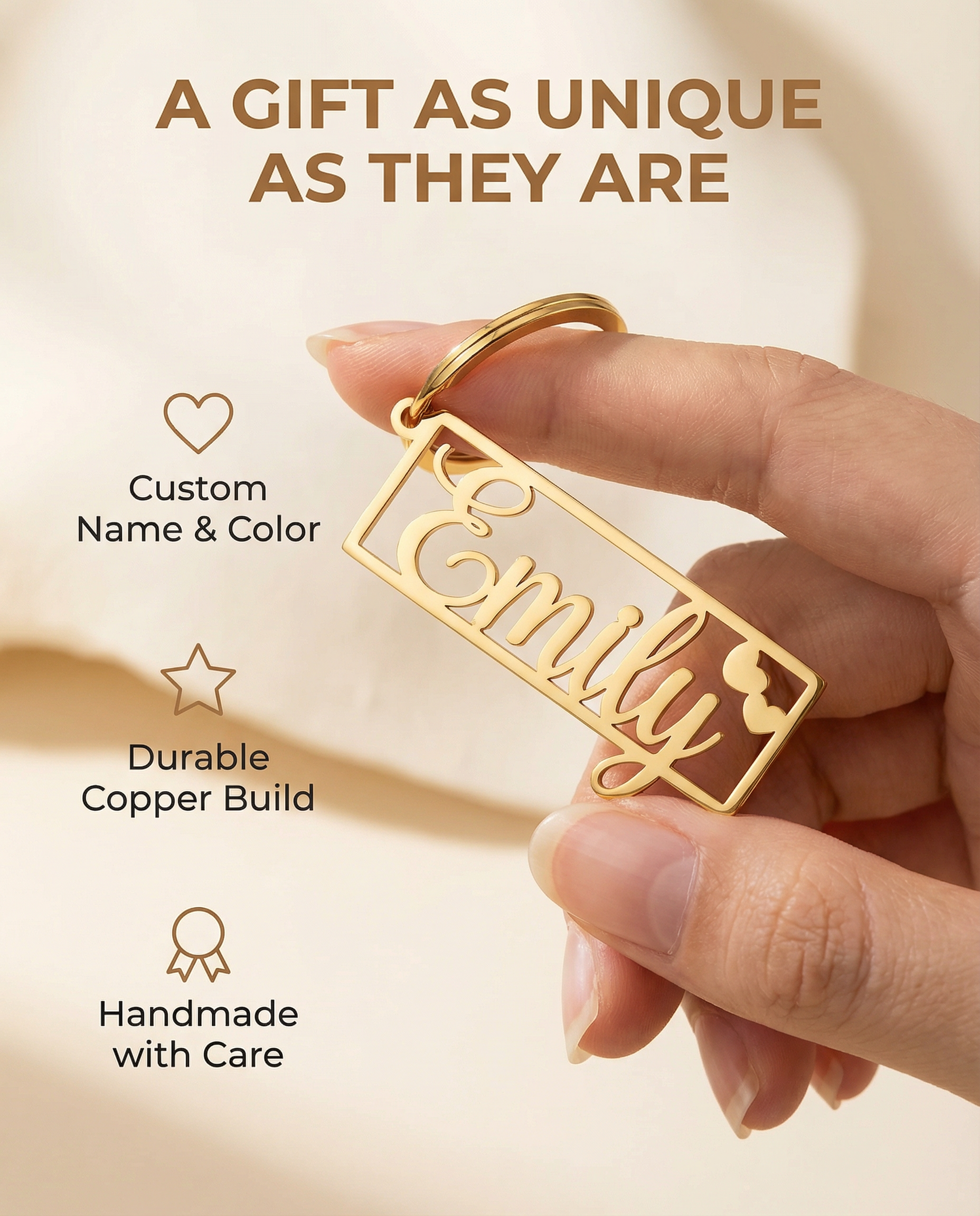 Personalized Engraved Name Keychain with Heart