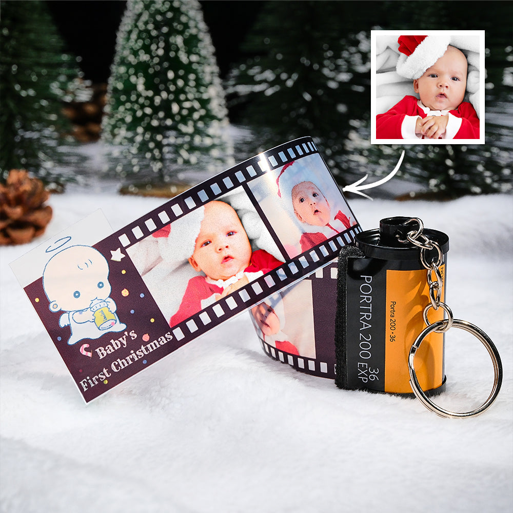 Baby's First Christmas Photo Film Roll Keychain