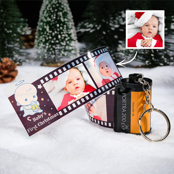 Baby's First Christmas Photo Film Roll Keychain