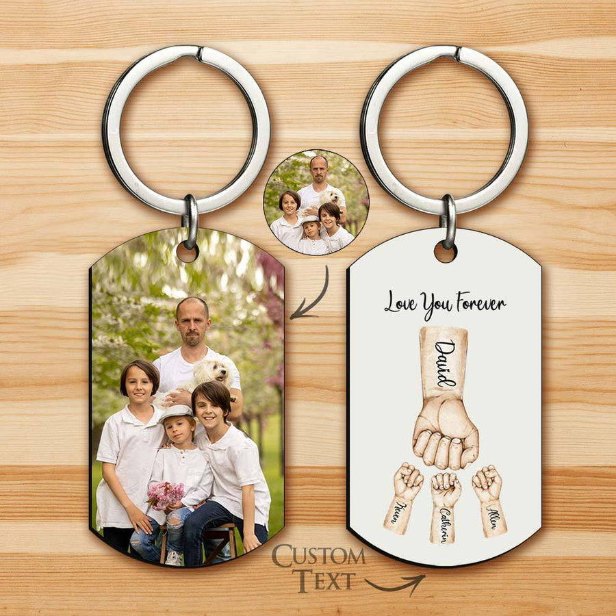 Custom Father and Kids Fist Keychain