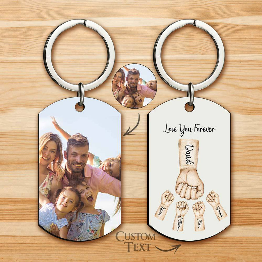 Custom Father and Kids Fist Keychain