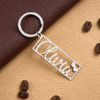 Personalized Engraved Name Keychain with Heart
