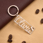 Personalized Engraved Name Keychain with Heart