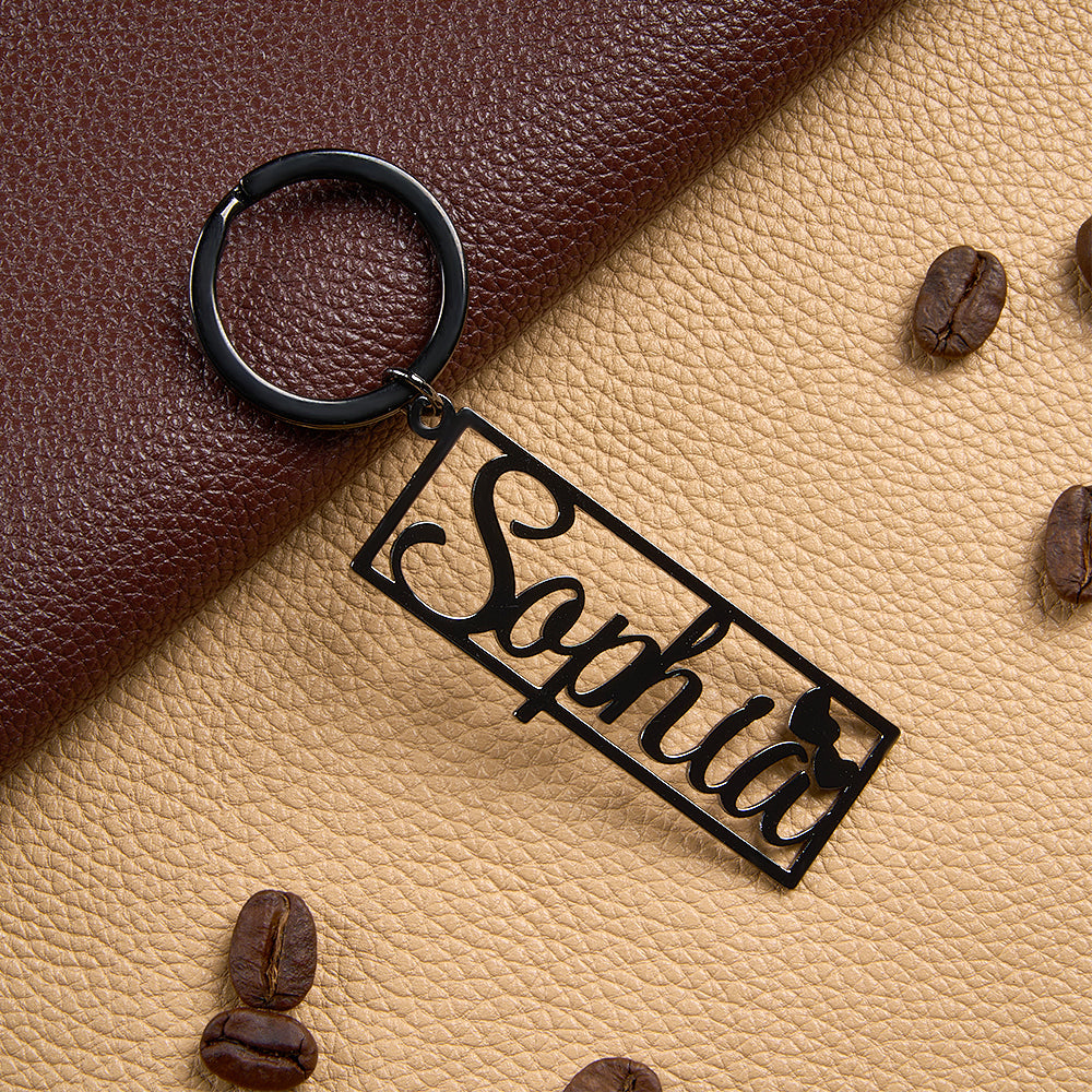 Personalized Engraved Name Keychain with Heart