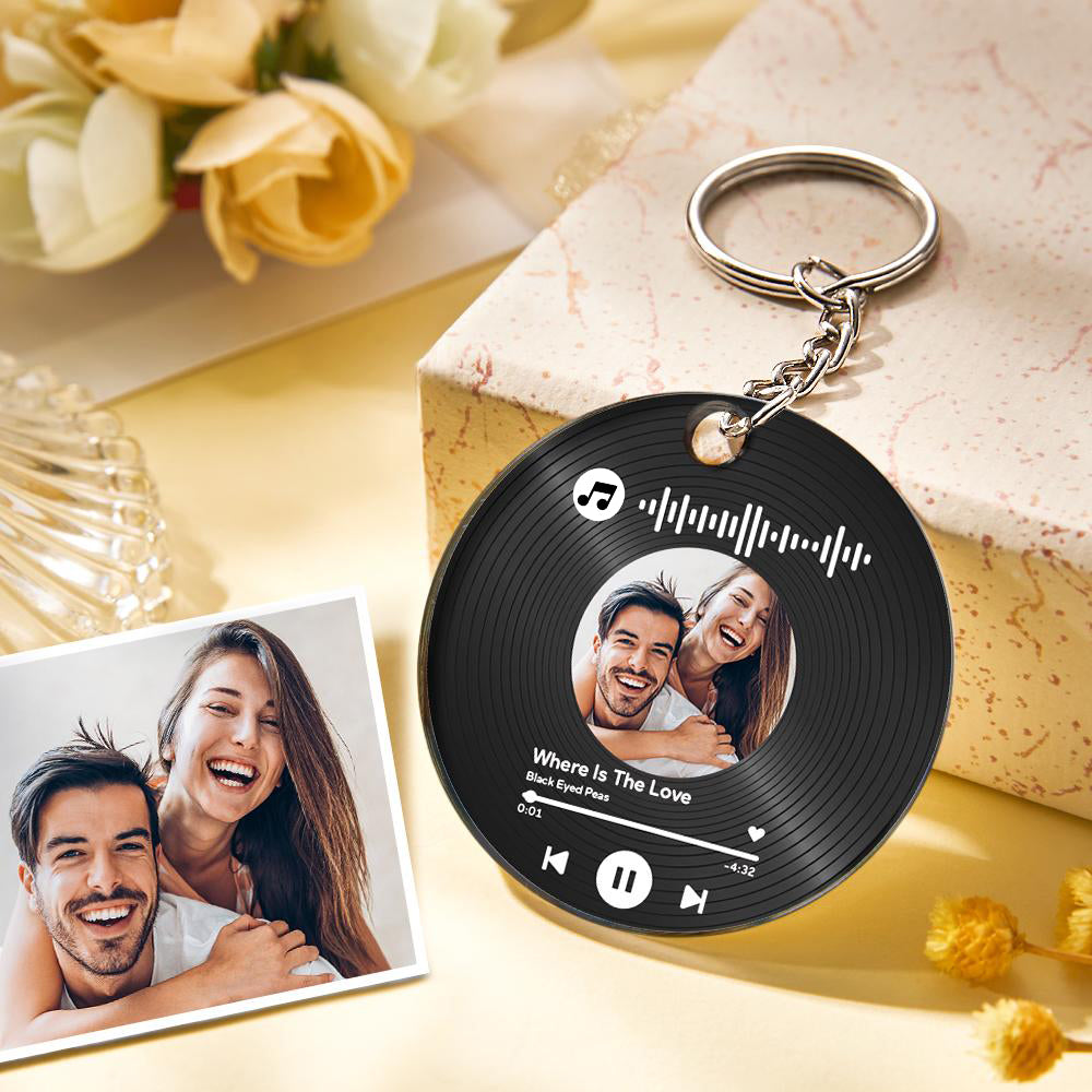 Custom Spotify Code Keychain - Scannable Music & Photo Acrylic Gift