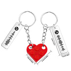 Personalized Music Code Heart Bricks Keychain - Matching Couple Set