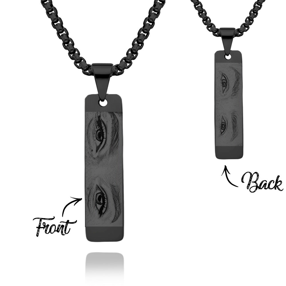 Custom Eyes Photo Necklace - Personalized Two Photo Pendant