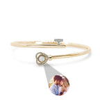 Personalized Photo Projection Bracelet - Adjustable Heart Charm