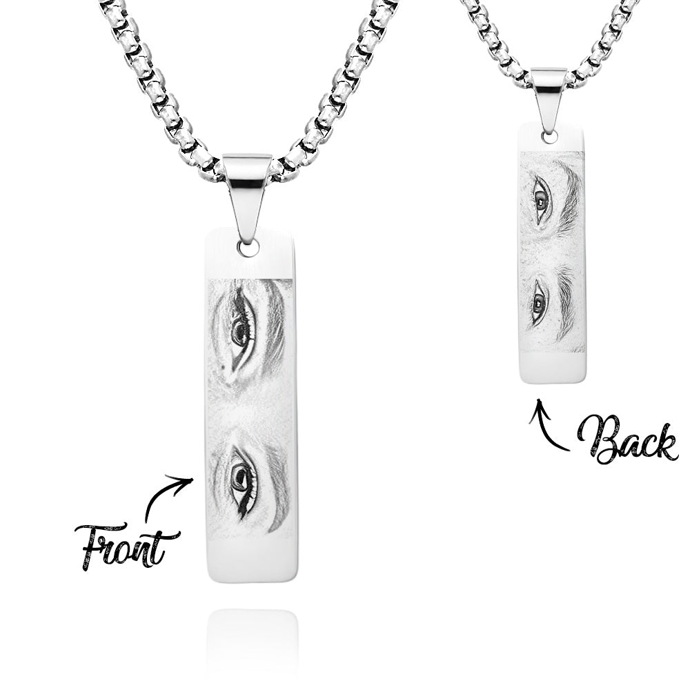 Custom Eyes Photo Necklace - Personalized Two Photo Pendant