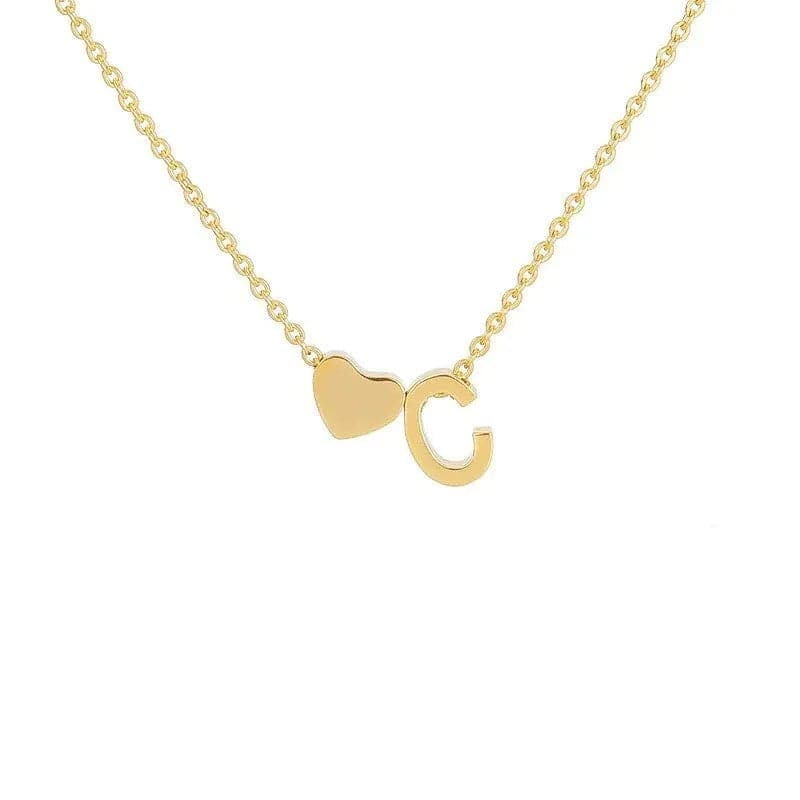 MadeMine tiny heart initial necklace with personalized initial charm, ideal Mother's Day gift for mom and grandma.