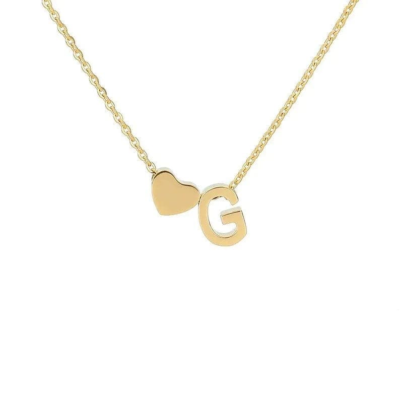 MadeMine tiny heart initial necklace with personalized initial charm, perfect Mother’s Day gift for mom or grandma.