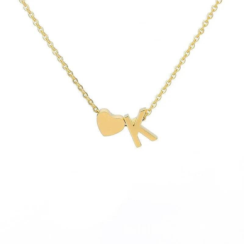 Dainty Initial Heart Necklace