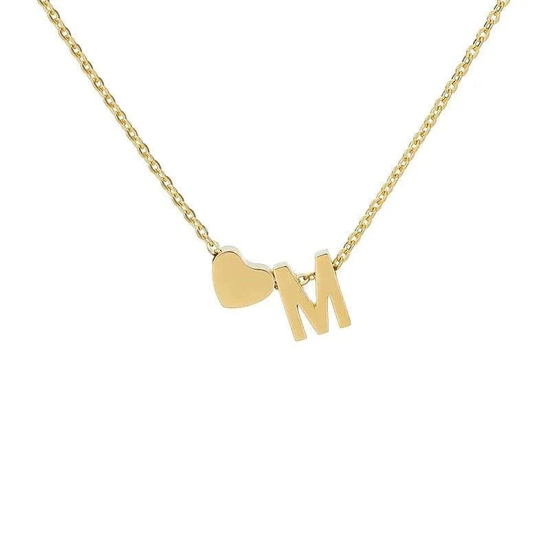 Dainty Initial Heart Necklace