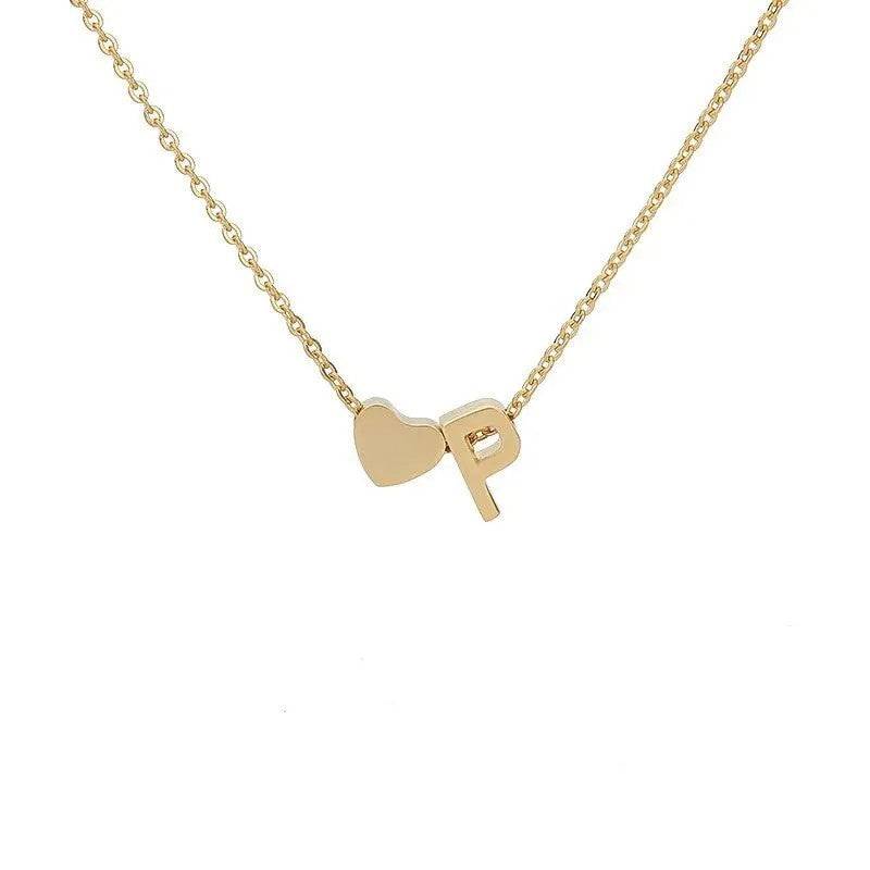 Dainty Initial Heart Necklace