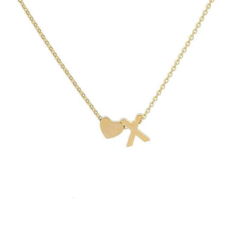 MadeMine Tiny Heart Initial Necklace with personalized charm, perfect Mother's Day gift for mom or grandma, silver tone jewelry.