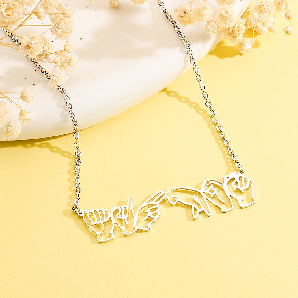 Personalized American Sign Language Necklace