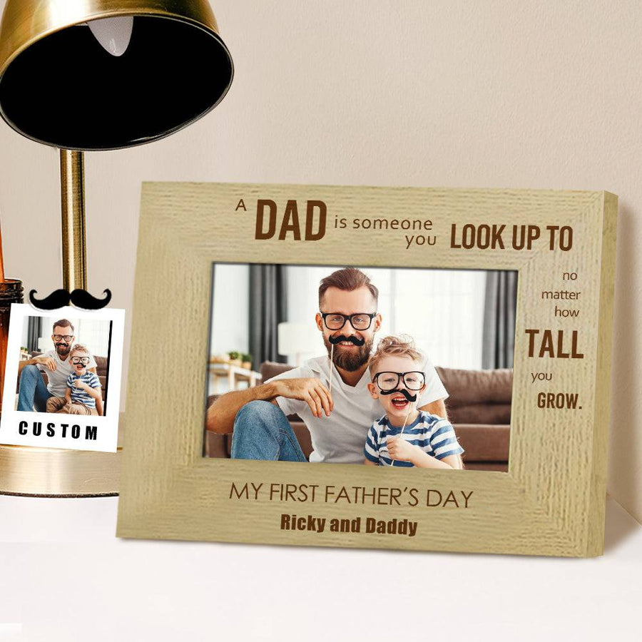 Custom First Father's Day Wooden Picture Frame