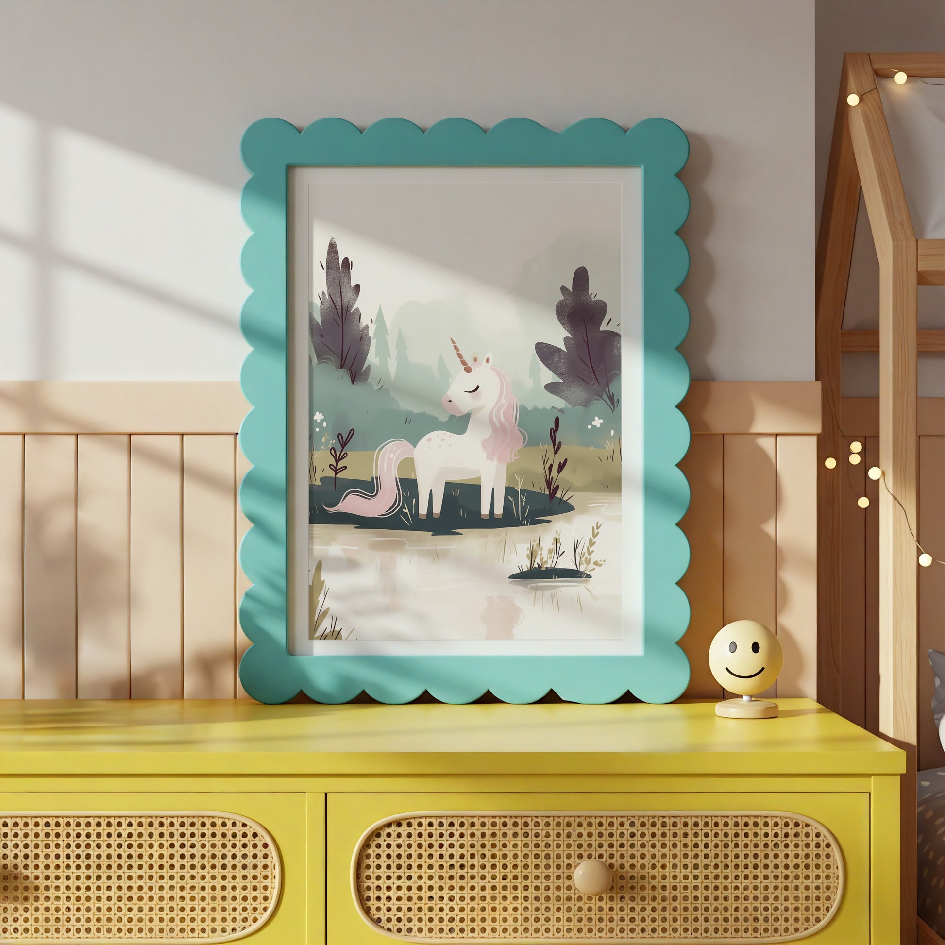 Pastel Unicorn Art Print for Kids Room Decoration product type