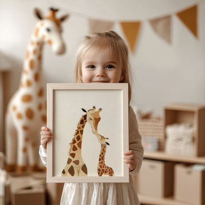 Giraffe Mother and Baby Nursery Wall Art product