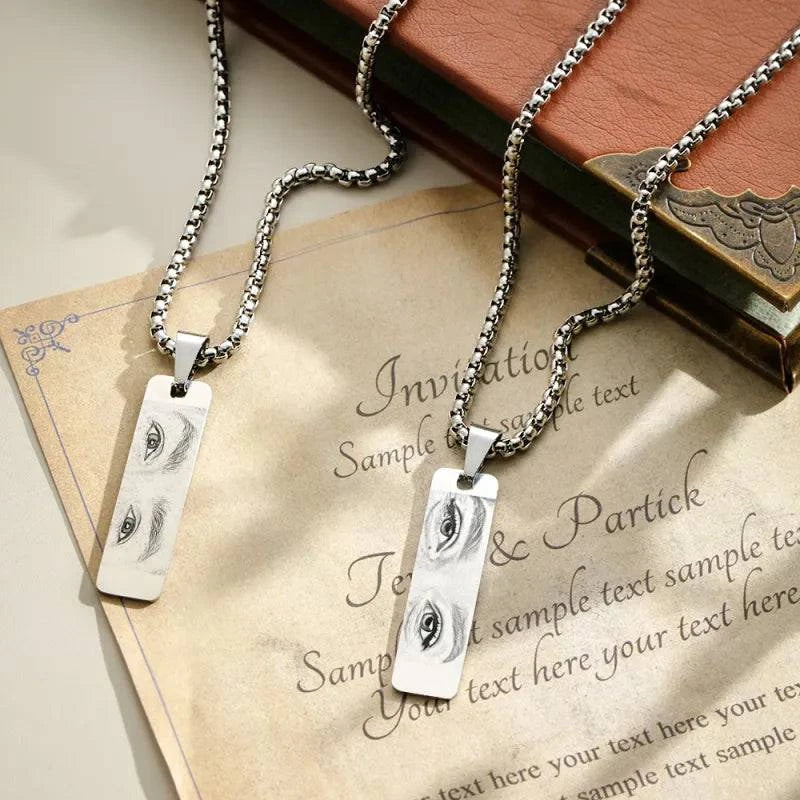 Personalized Loved One's Eyes Photo Necklace