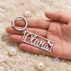Personalized Engraved Name Keychain with Heart