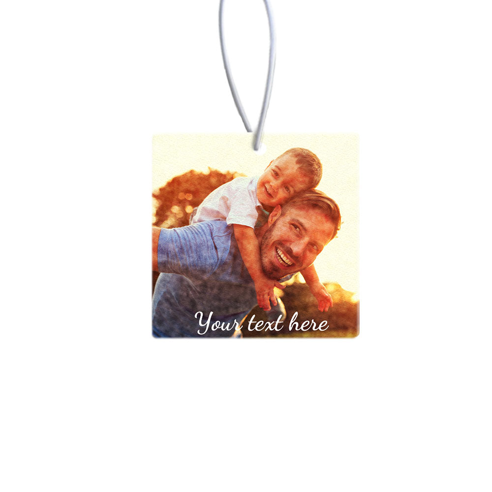 Custom Photo Car Air Freshener - Hanging Rearview Mirror Pendant