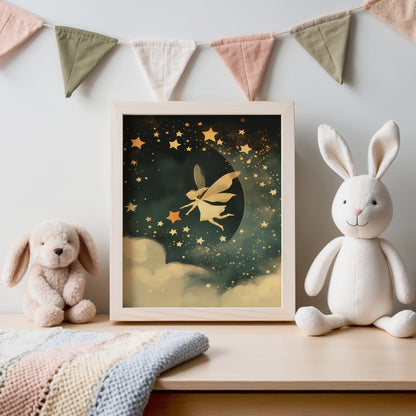 Fairy Tale Night Sky Stars and Moon Art product