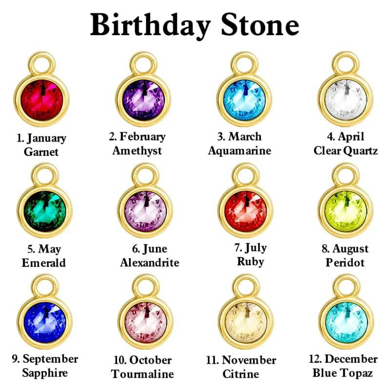 Custom Date Birthstone Necklace