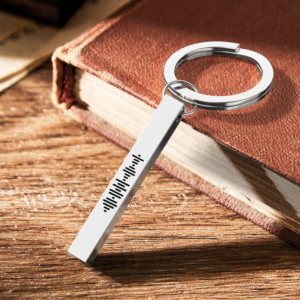 Custom Spotify Code Bar Keychain - 3D Engraved Music Key Chain