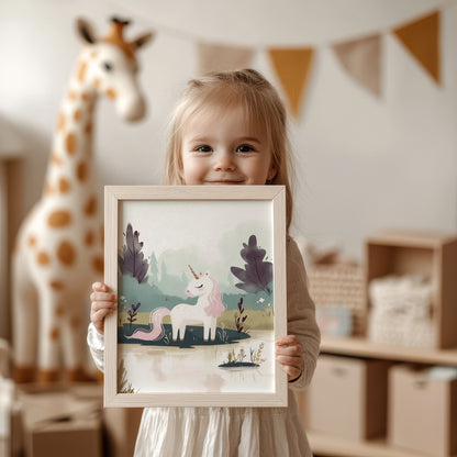 Adorable Kids Room Unframed Unicorn Art Print product