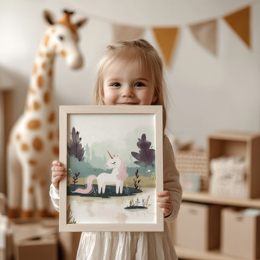 Adorable Kids Room Unframed Unicorn Art Print product