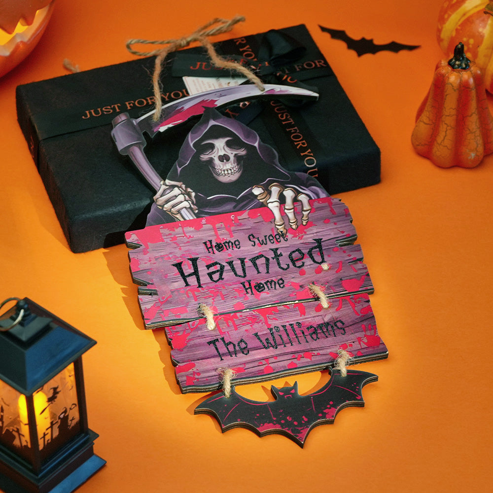 Personalized Death Scythe Halloween Door Sign