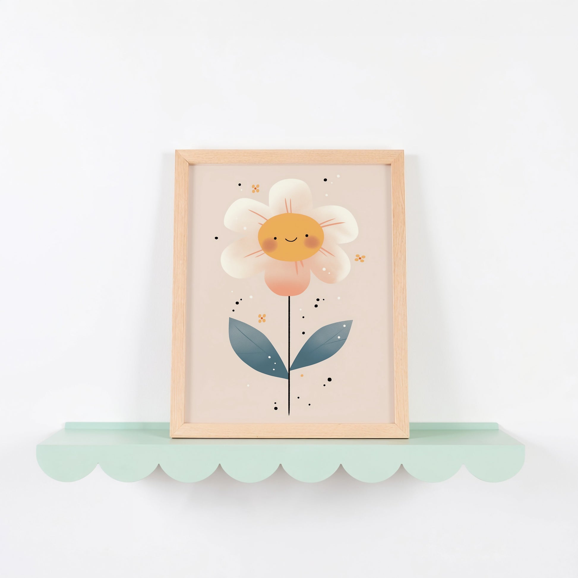 Happy Flower Wall Art Natural Wooden Frame product