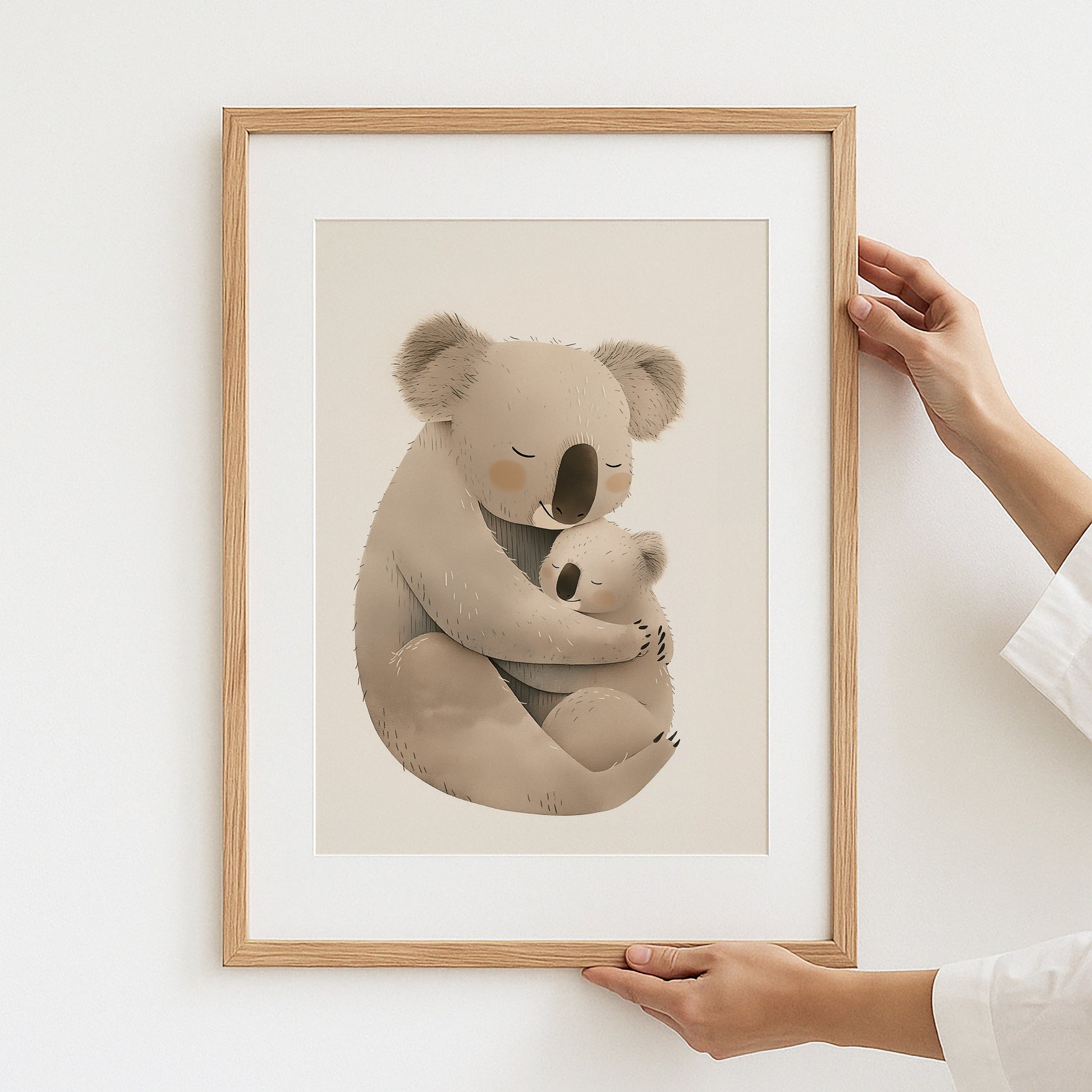 Cute Koala and Baby Wall Art Print for Nursery product type